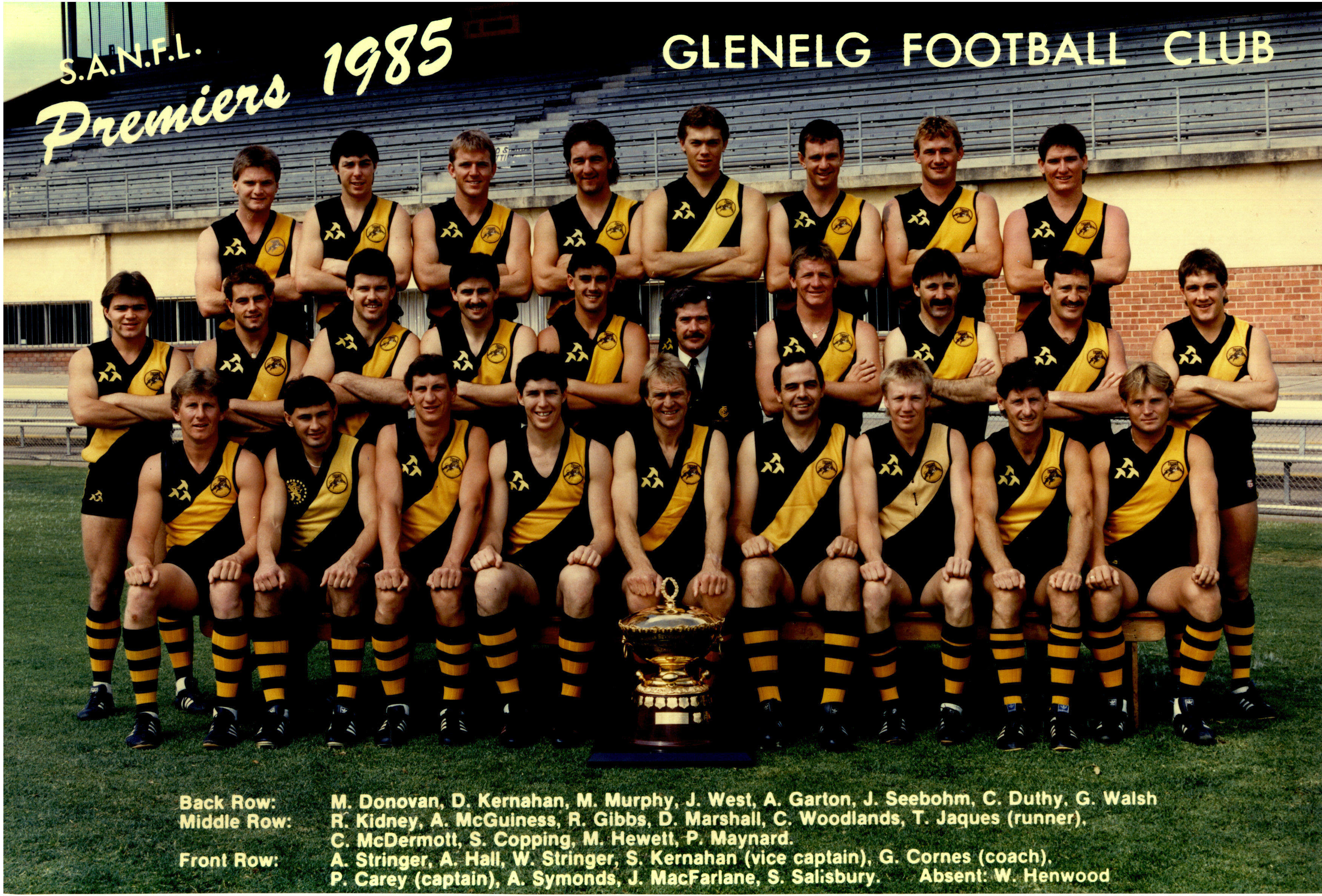 Glenelg 1985 premiership team photo