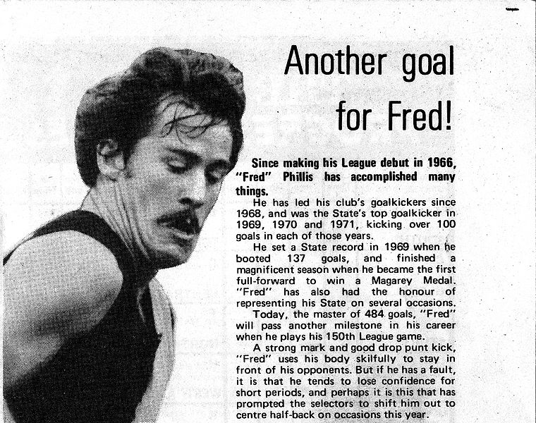 File:Fred Phillis 150 games 19 May 1973 from the Budget.jpg